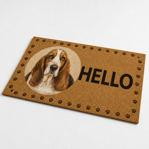 HELLO Basset Hound Welcome Doormat - Doormat bd76ca3e-867f-4151-8a65-9a2fe244bafa.jpg