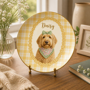 Custom Pet Portrait Name Plate – Botanical Cameo Edition - Personalized Personalized Ceramic Plate bd8dd905-132f-41b7-a7f9-c2b0e26f7ad4.jpg