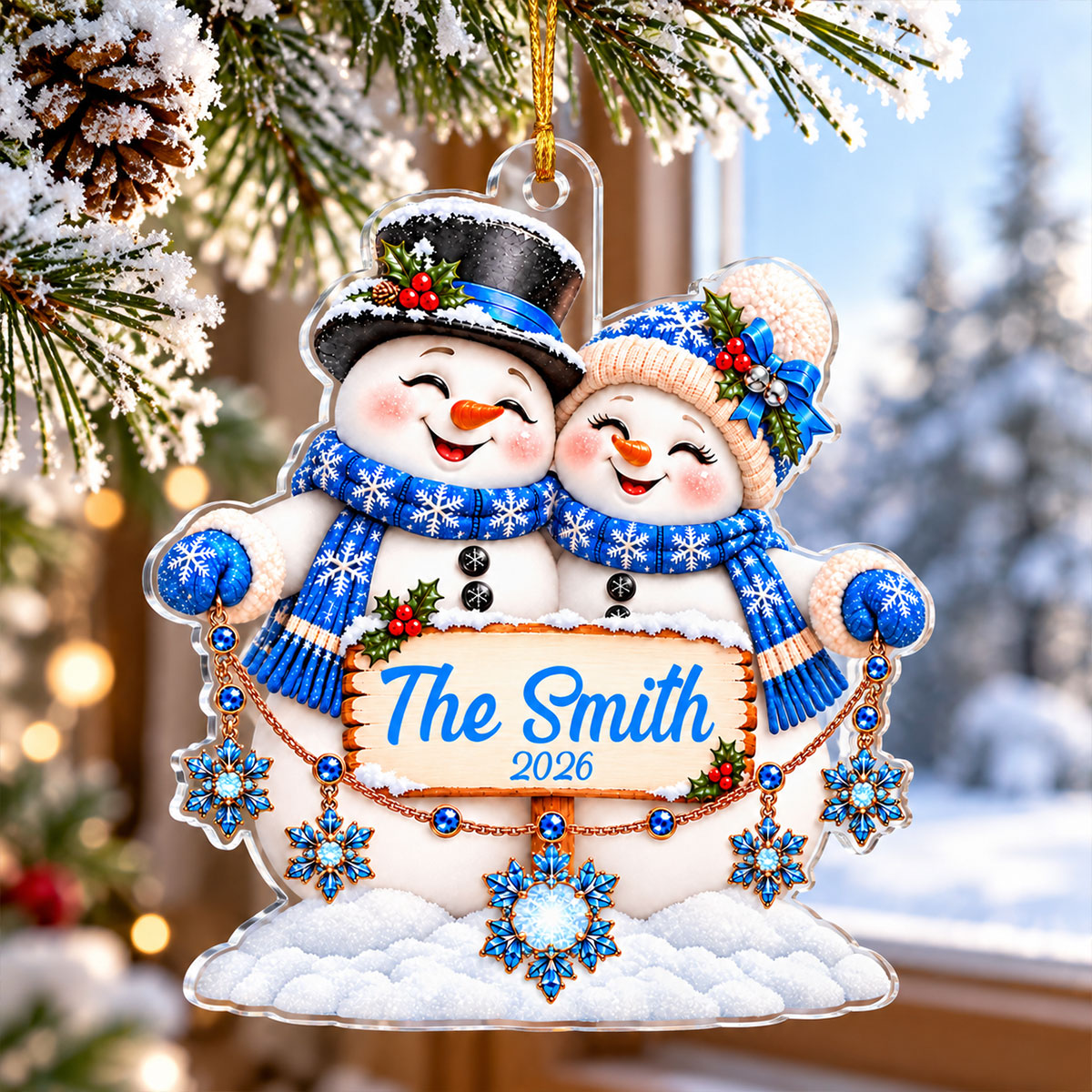 Snowflakes Snowman - Personalized Acrylic Ornament - Christmas Gift for Family bdacea8a-bf98-445d-8ed8-d50caf366caa-1-1-.jpg