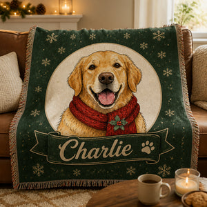 Custom Pet Portrait Holiday Blanket with Name - Personalized Blanket bdb54ffc-cbb2-4e9b-96d4-f1ead80fae8f.jpg