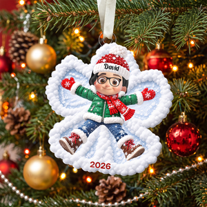 Snow Angel Cute Boy Girl Making - Personalized Christmas Ornament - Real 3D Raised Ornament bdb6dc3d-67a7-46d6-9560-e8d0981149cc-MOCKUP-1.png