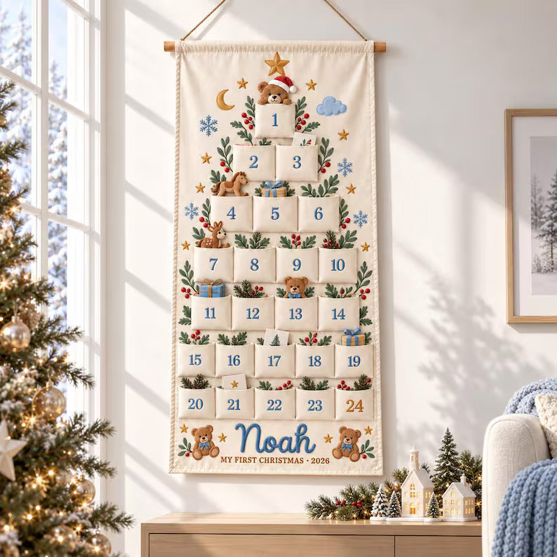 Personalized Christmas Advent Calendar, 24 Fillable Pockets, Reusable Christmas Wall Hanging, Home Countdown for Family Traditions bdd46596-8c9a-4ab2-adc2-4d9346a1d9ea-fgdgfbhnjh-8-.jpg