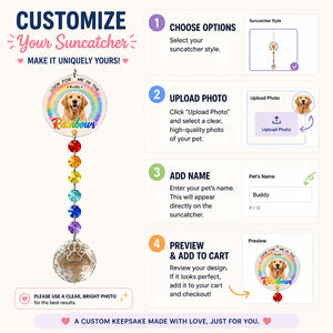 Pet Memorial Rainbow Photo Suncatcher with Paw Charm - Personalized 1 Layered Suncatcher with Charm bde789a7-ec32-4207-91ff-2e2d6a19ef20.jpg