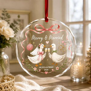 Merry And Married Ornament, Silly Goose Engaged Ornament, First Christmas Married 2026 Ornament, Custom Newlywed Keepsake, Gift for Couple bdeb3d8d-9ffc-4094-aade-915654854648-gfhfgh.webp