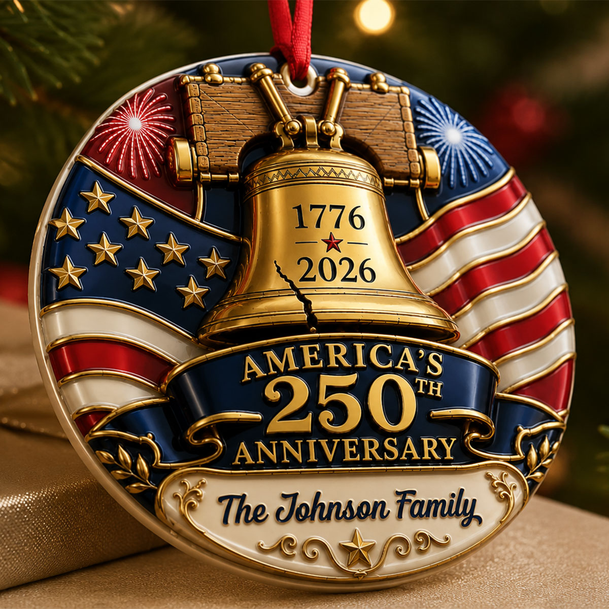 America 250 Bell Family Christmas - Proud Family Ornament - Real 3D Raised Ornament bdfb928a-dba8-4e59-9821-32712a189a3d-1-5-.jpg