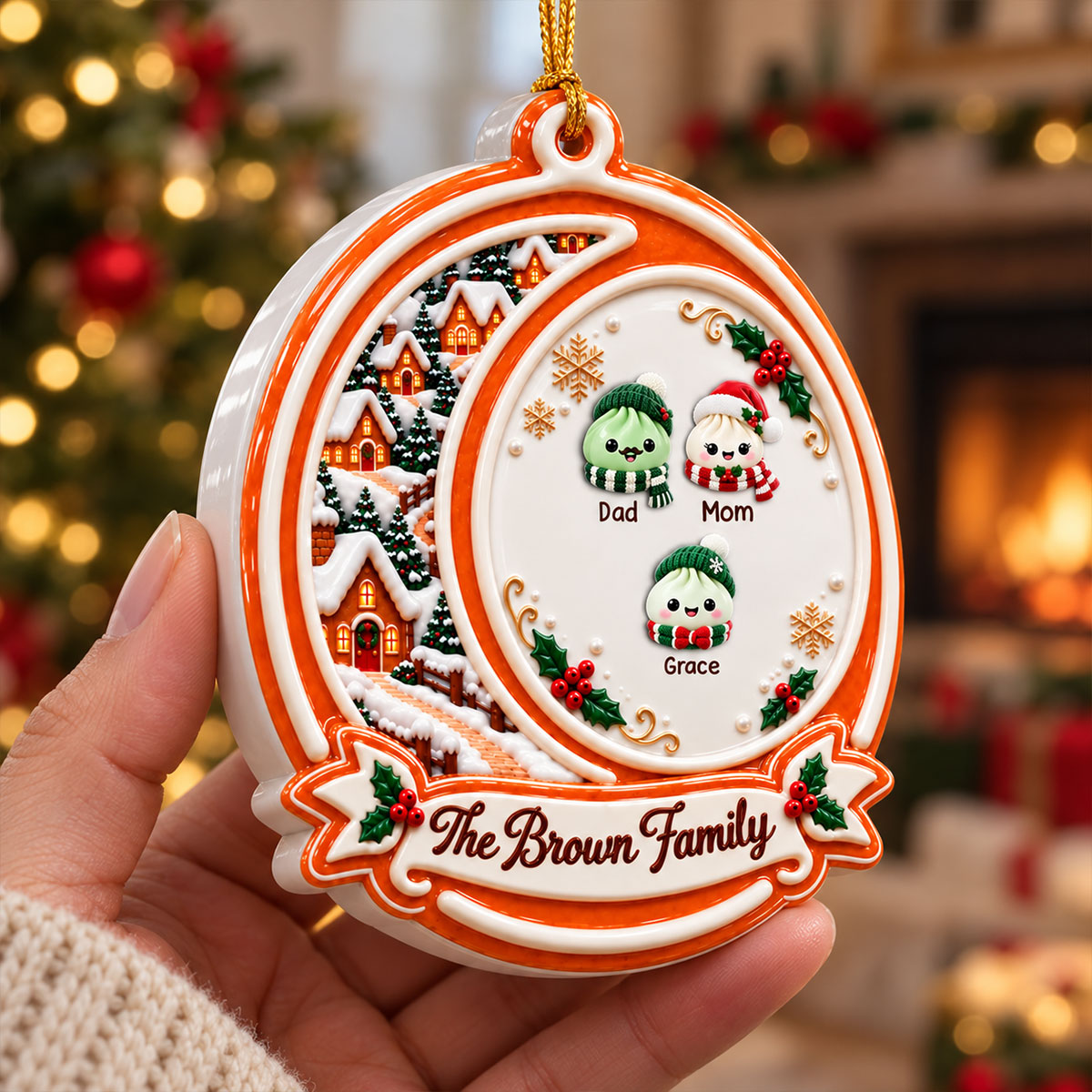 Family Christmas Cute Dumpling Journey - Personalized Real 3D Raised Ornament be0347e9-3bb5-4861-9852-20e0fcdfdd6c-3.jpg