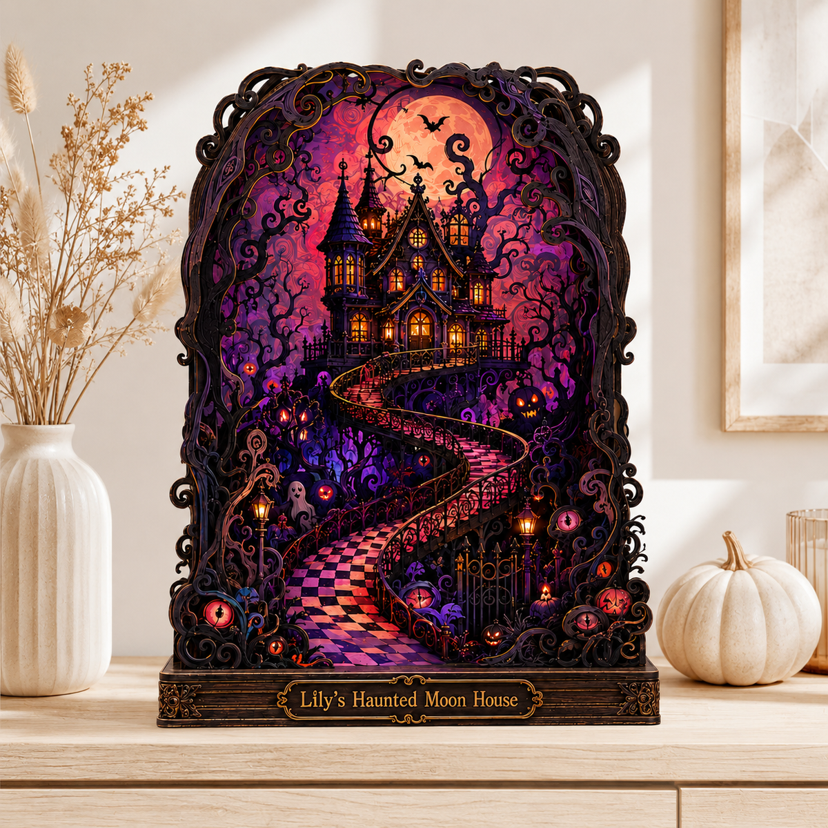 Personalized Haunted Moon House Wooden Block, Custom Name Gothic Halloween Decor, Spooky Purple Haunted House Tabletop Display be05b25b-537c-4980-91a4-47f78fdcd726-Image-Aug-12-2026-04_15_34-PM-4-.png