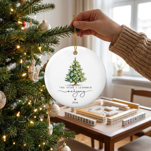 The Year I Learned Mahjong - Custom Mahjong Ornament Funny Mahjong Group Gift, Christmas Gift For Mahjong Club 2026, Merry Mahjong Chinoiserie be118113-aa06-4518-9d8e-63120d66b39a-2.jpg