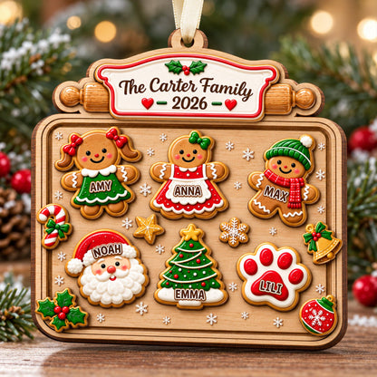 Custom Gingerbread Family 2 Layer Wooden Ornament, Personalized Christmas Cookie Tray Ornament, Family Keepsake, Family Of Four Ornament be134b3c-ecea-4688-8ca9-72e6e4327f56-4.jpg