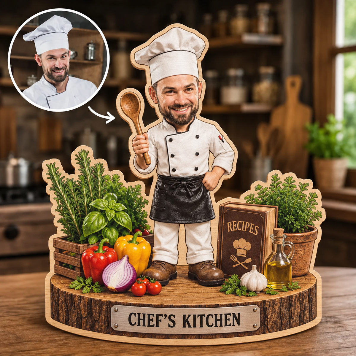 2D Printed Custom Chef Wooden Block, Personalized Chef’s Kitchen Wooden Block, Cooking Lover Gift For Hims, Rustic Kitchen Decor be29b1e9-fa0e-4f29-8963-5f8f011d5ff6-09.png