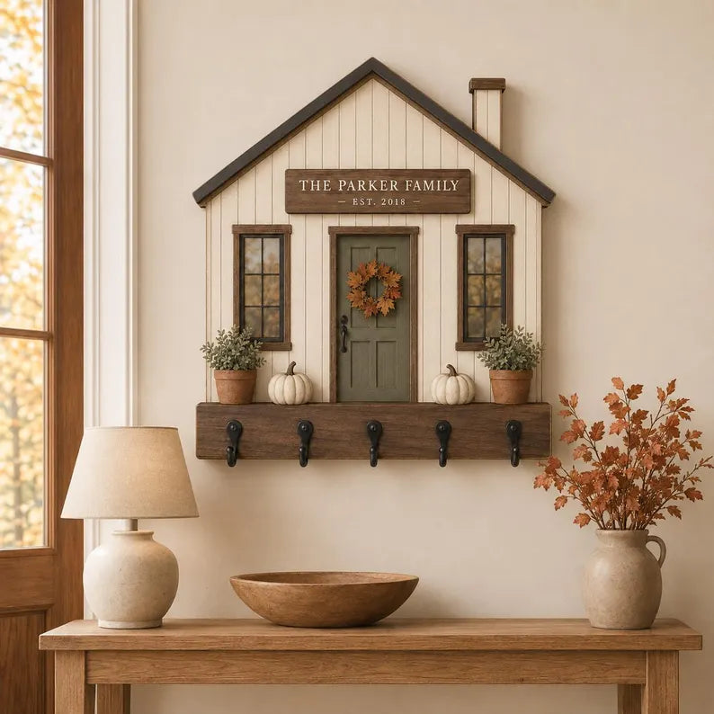 Personalized Farmhouse Key Holder, Rustic Family Name Sign, Fall Entryway Decor, Custom House Key Rack, Housewarming Gift for New Home be2c7e51-2542-45b7-8d2a-ee6e26e51f3e-ghh-1-.webp