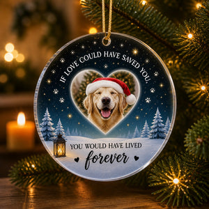 Pet Memorial Photo Ornament – If Love Could Have Saved You - Personalized Transparent Acrylic Ornament be3dd9ef-659d-4874-b532-5ca56e9844f9.jpg