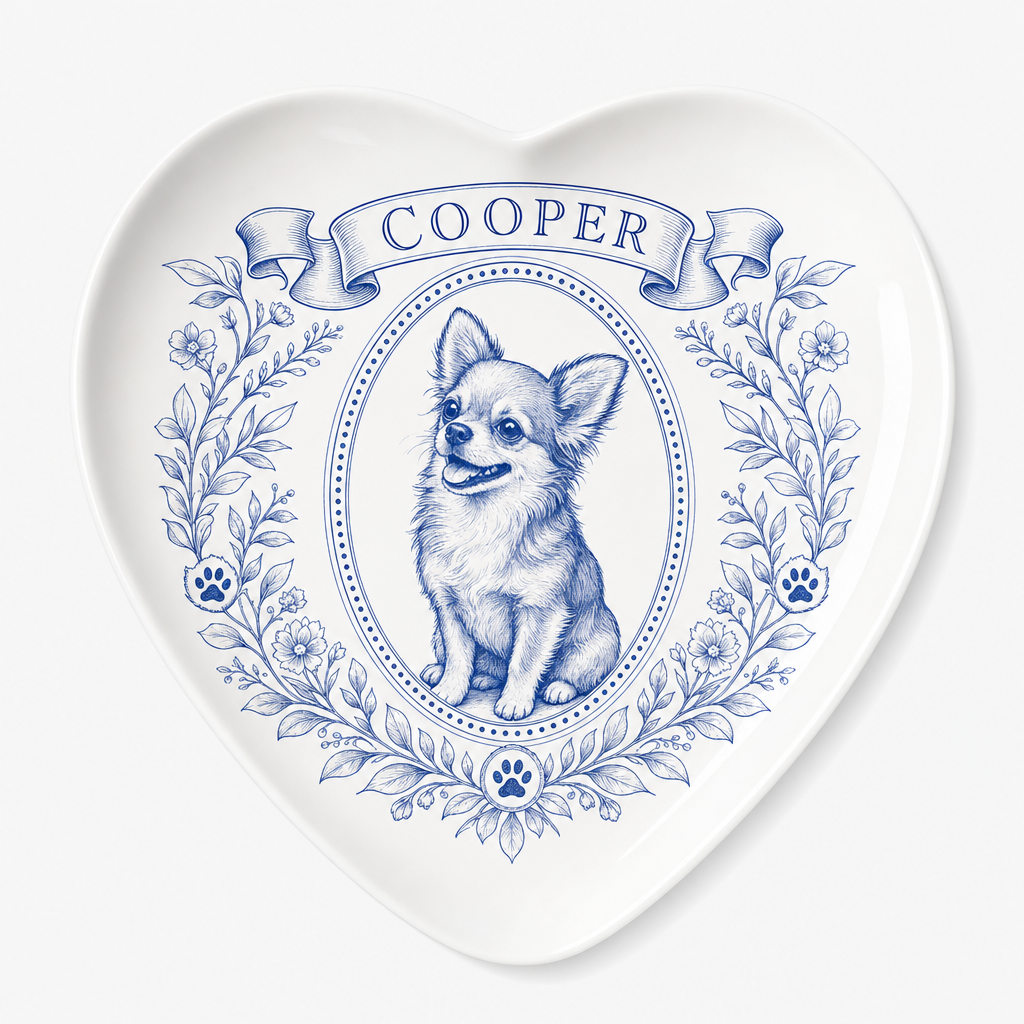 Cobalt Pet Name Heart Plate - Personalized Personalized Ceramic Plate be42eeb1-448f-44bd-9e4c-2c4378d74920.png