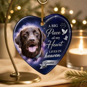 Pet Memorial Heart Ornament – Photo + Name – A Big Piece of My Heart Lives In Heaven - Personalized Shape Ornament be4a9029-144f-493a-801a-a1bf497354a3.jpg