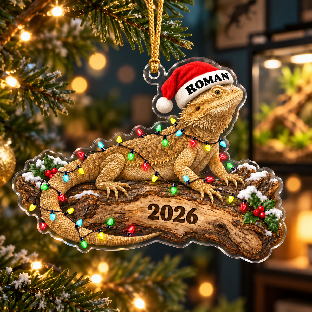 Personalized Bearded Dragon Christmas Ornament – Custom Name & Year, Santa Hat Lizard Keepsake, Christmas Gift for Reptile Lovers be5ac681-a6a9-44b1-85de-48a3c96d766f-Bearded-dragon-Christmas-ornament-on-a-tree-2.png