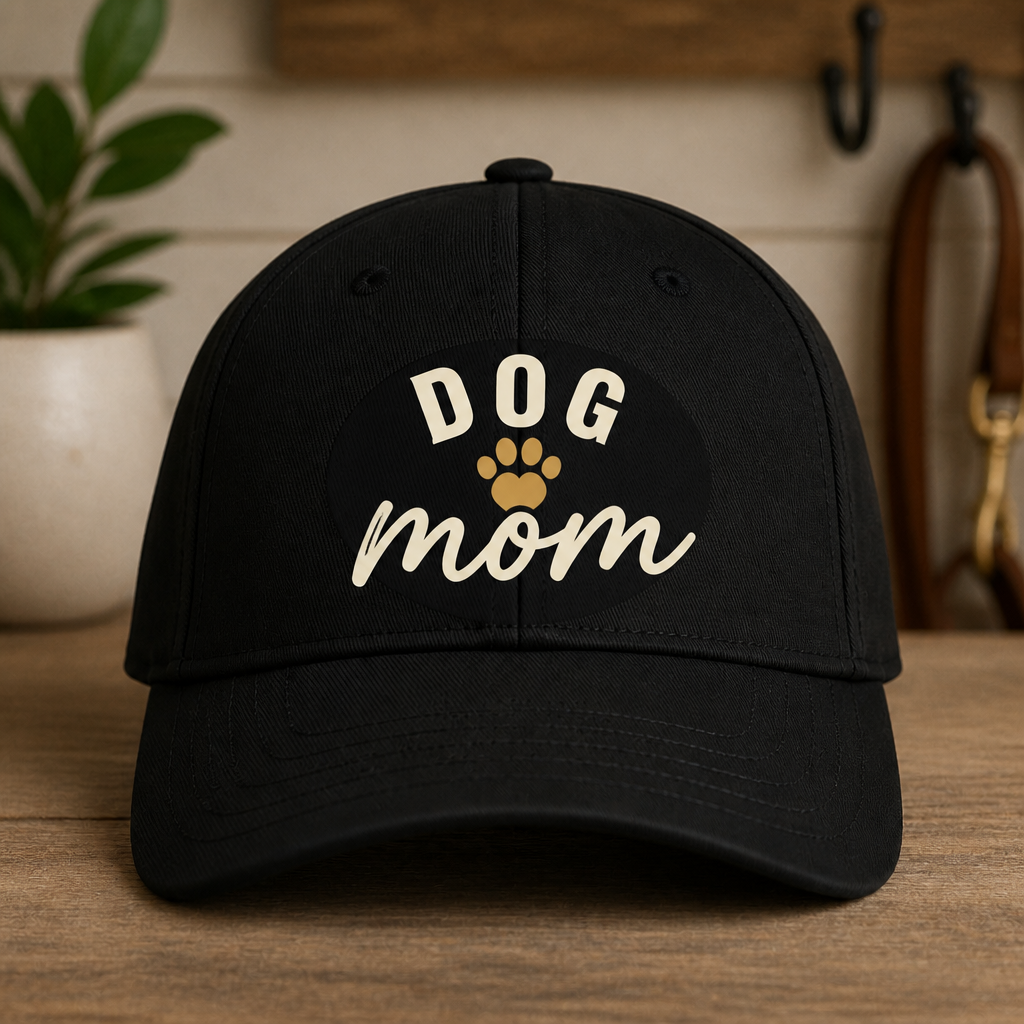 Dog Mom Paw Badge Printed Cap - Printed Cap be60f999-8809-4ab0-81d2-c78d6d08ca1d.png