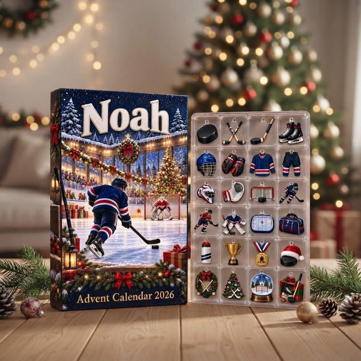 Personalized Hockey Advent Calendar 2026, 24 Ice Hockey Charms, Custom Name Christmas Countdown Gift for Hockey Players be62c940-2d00-4c58-87b5-d9177bbb4b25-il_1588xN.8509495420_mosh.jpg