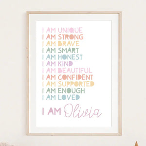 Girls Personalised Affirmation Print, Girls Bedroom Decor, Pastel Colours, Rainbow Wall Art, Positive Prints, Girls Nursery, Playroom Decor be6f1df3-f3b9-4177-b2d7-28d714f1be47-fdgdf-1-.webp