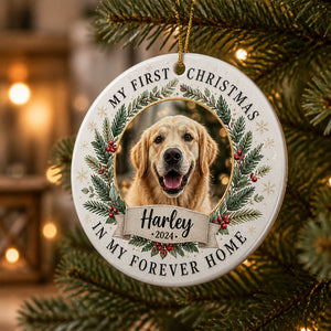 Pet's First Christmas In My Forever Home Photo Ornament - Personalized Aluminum Ornament be76b6c7-998a-4ae3-8214-aede8d5b796d.jpg
