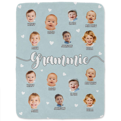 Custom Photo Kid Baby Faces - Birthday, Loving Gift For Grandma, Grandmother, Mom, Mother - Personalized Fleece Blanket, Sherpa Blanket be885e41-c4b5-4085-a17a-0e35ae8bcd06-DT968-HEL739-MK1.jpg