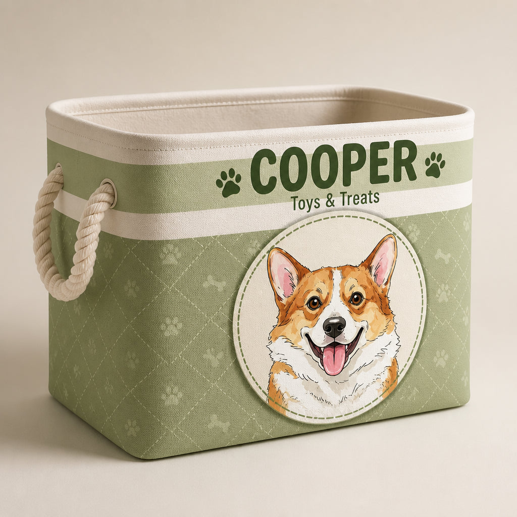 Personalized Pet Toy Storage Bin – Photo-To-Cartoon Portrait + Name - Personalized Storage Bag bea71bf2-6891-47a4-9777-c5f32faaf974.jpg