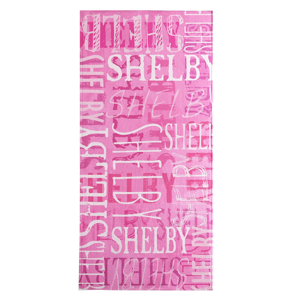 Let's Make Memories Personalized Beach Towel - Custom Cotton/Poly Blend Pool Towel - Personalize with Your Name - Standard Size - Hot Pink