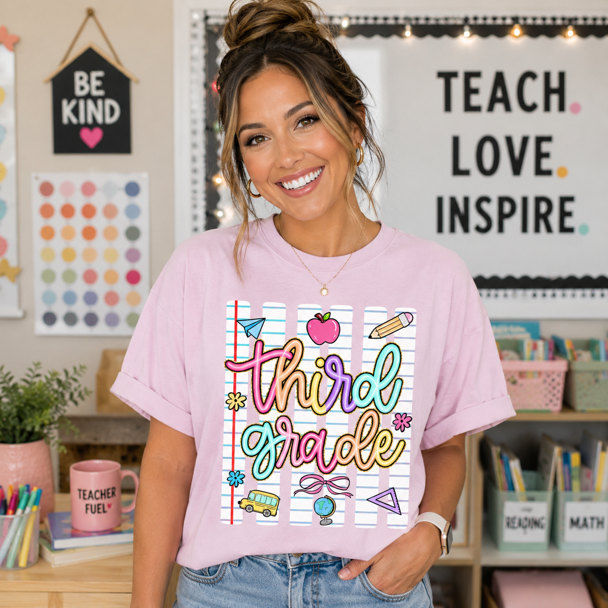 Striped Neon Third Grade Teacher Shirt, Back To School Gift, 3rd Grade Tshirt, Elementary School Tee, Teacher Appreciation Gift beaed201-be40-49e9-8b06-b1a74152486d-banner-1.png