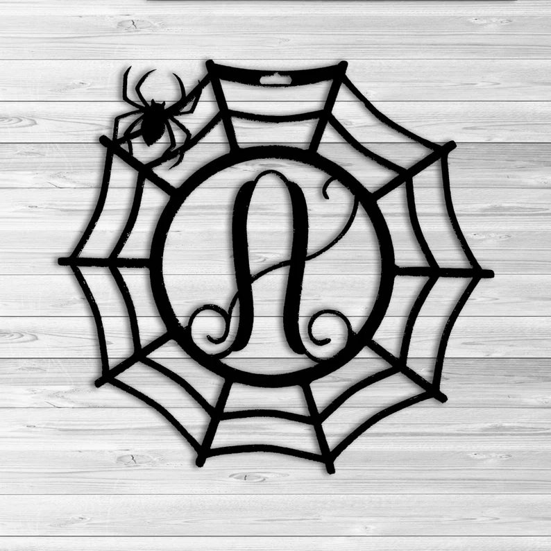 Spider web Custom Monogram Metal Sign, Halloween Door Hanger, Halloween Decor, Fall Decor, Fall Wreath, Halloween Sign, Metal Art bed9f6cd-1b55-4091-b4cf-da3d5f947c96-ssadfdf-2-.webp