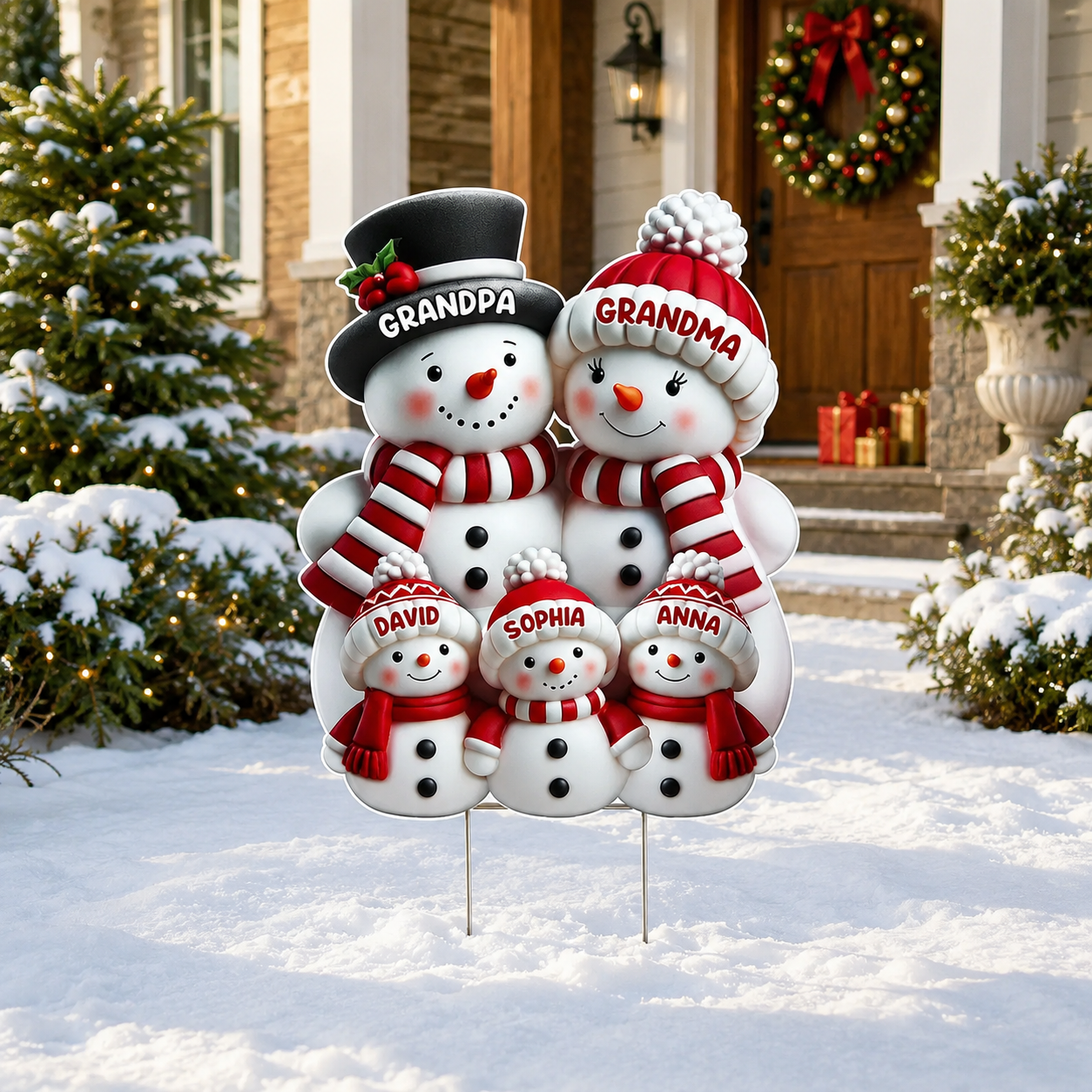 Christmas Cute Snowman Grandpa Grandma Grandkids - Personalized Yard Sign - Christmas Decor For Grandparents bef0275a-8762-4b7f-b84b-e64180230b69-banner-1.png