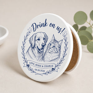 Pet Sketch Wedding Coaster – Drink on us! - Personalized Custom Ceramic Coasters bef1cf90-47fb-4d0a-8780-a9cfb752ba05.jpg