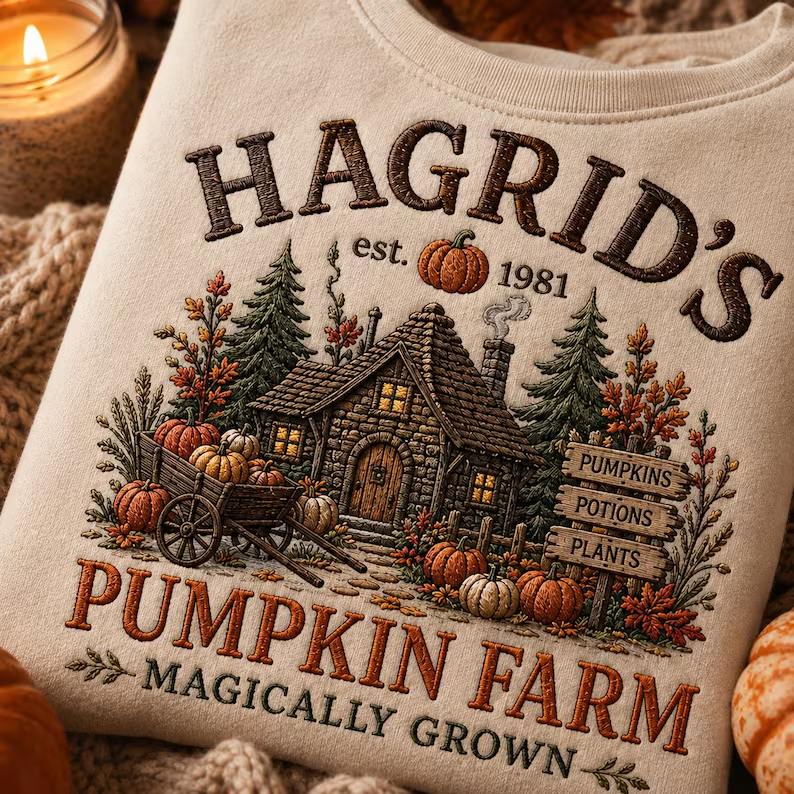 Embroidered Hagrid’s Pumpkin Farm Sweatshirt, Magical Pumpkin Cottage Crewneck, Wizard Fall Sweater, Autumn Halloween Embroidery Gift bef53c74-479a-4107-ac81-82fd19e0d87b-dsgf-1-.jpg