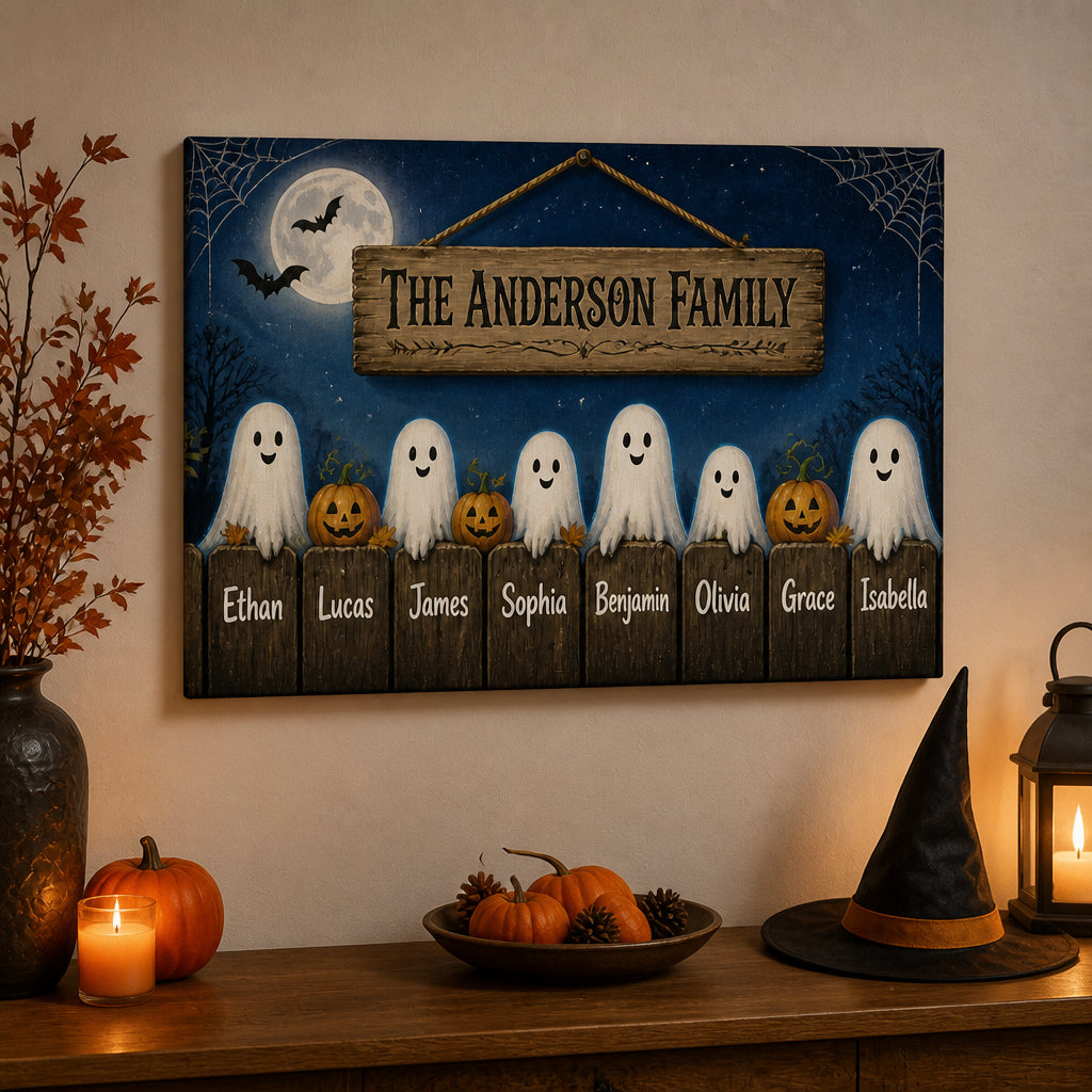 Halloween Ghost Family Canvas - Personalized Surname & Up To 8 Names - Personalized Canvas befe9d7b-35d5-41a8-a4a3-de014ba17ba0.jpg