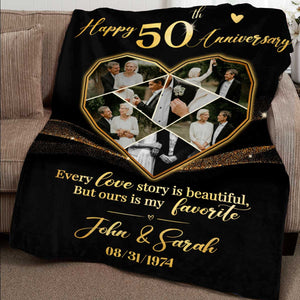 50th Wedding Anniversary Blanket, Personalized Golden Wedding Anniversary Gift, 50th Anniversary Gift For Wife Husband