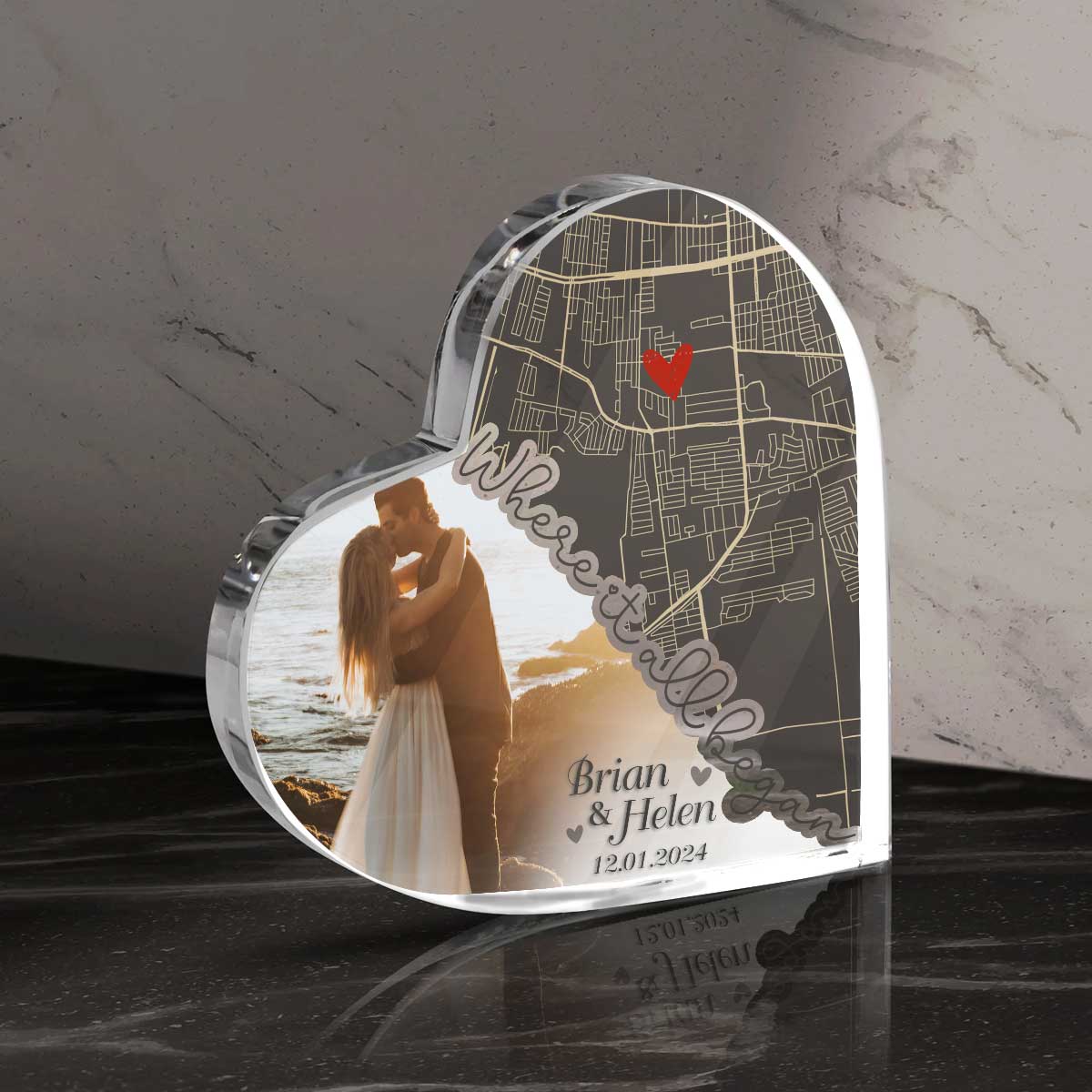 Custom Photo Location Map Plaque For Couple, Personalized Valentines Day Map Plaque, Wedding Anniversary Couple Gift, Romantic Valentine s Day Gift