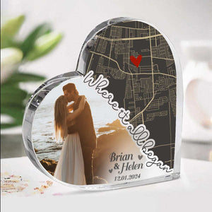 Custom Photo Location Map Plaque For Couple, Personalized Valentines Day Map Plaque, Wedding Anniversary Couple Gift, Romantic Valentine s Day Gift