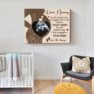 Dear Mommy From The Bump Custom Photo Canvas, Mother s Day Gift For Expecting Mother, Mommy Present From Unborn Baby