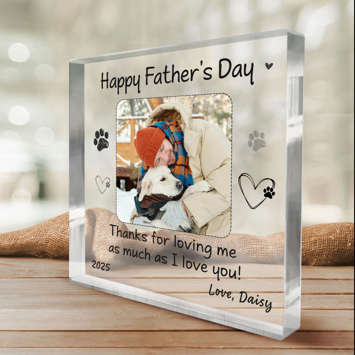 Fathers Day Gifts From Dog, Dog Dad Photo Acrylic Plaque, Personalized Dog Dad Gifts, Dog Father Gifts