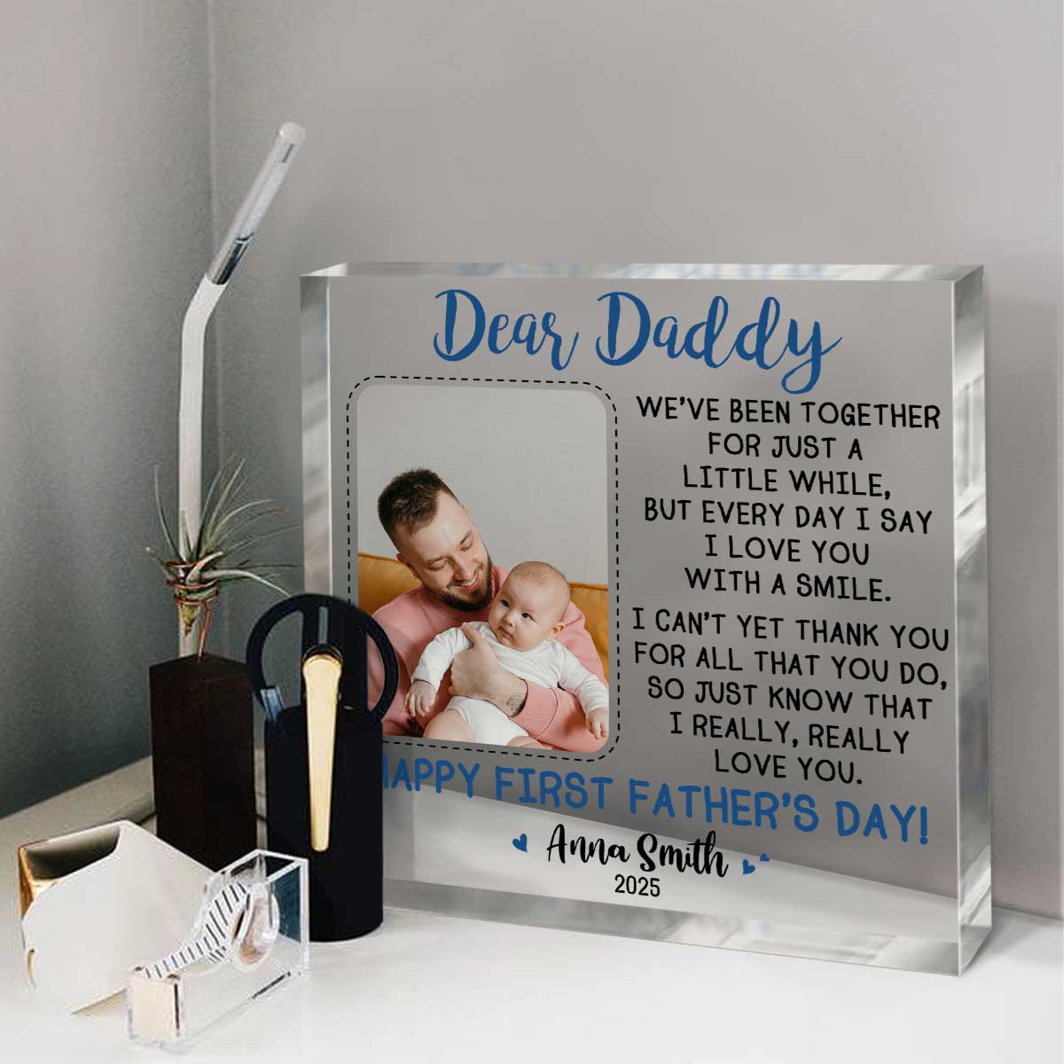 First Fathers Day Acrylic Plaque, Fathers Day Gift From Newborn, 1st Time Dad Gifts, New Dad Gifts From Mom