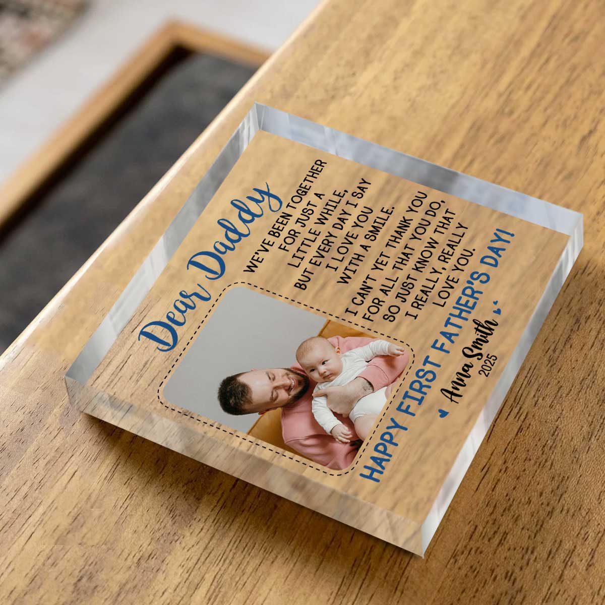First Fathers Day Acrylic Plaque, Fathers Day Gift From Newborn, 1st Time Dad Gifts, New Dad Gifts From Mom