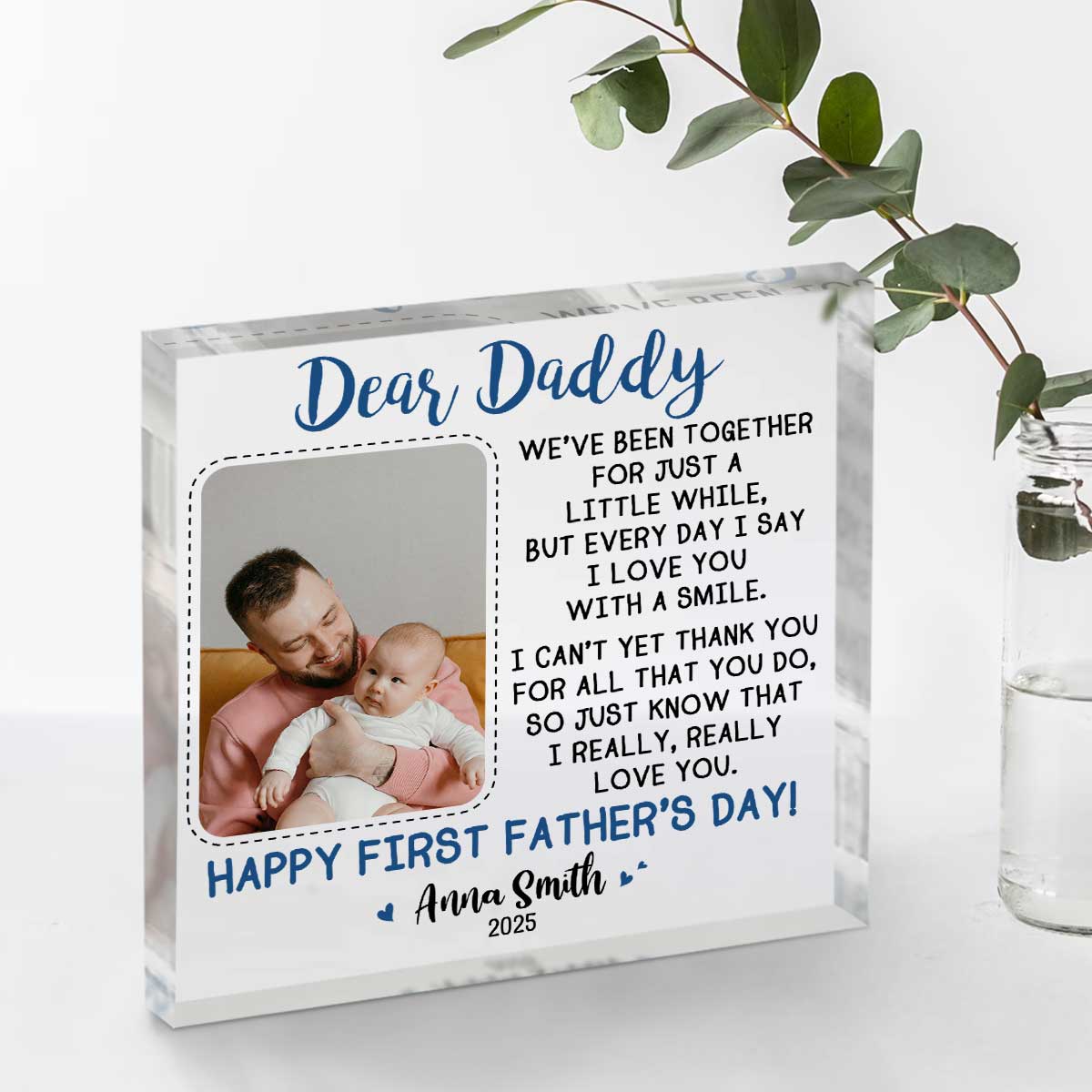 First Fathers Day Acrylic Plaque, Fathers Day Gift From Newborn, 1st Time Dad Gifts, New Dad Gifts From Mom