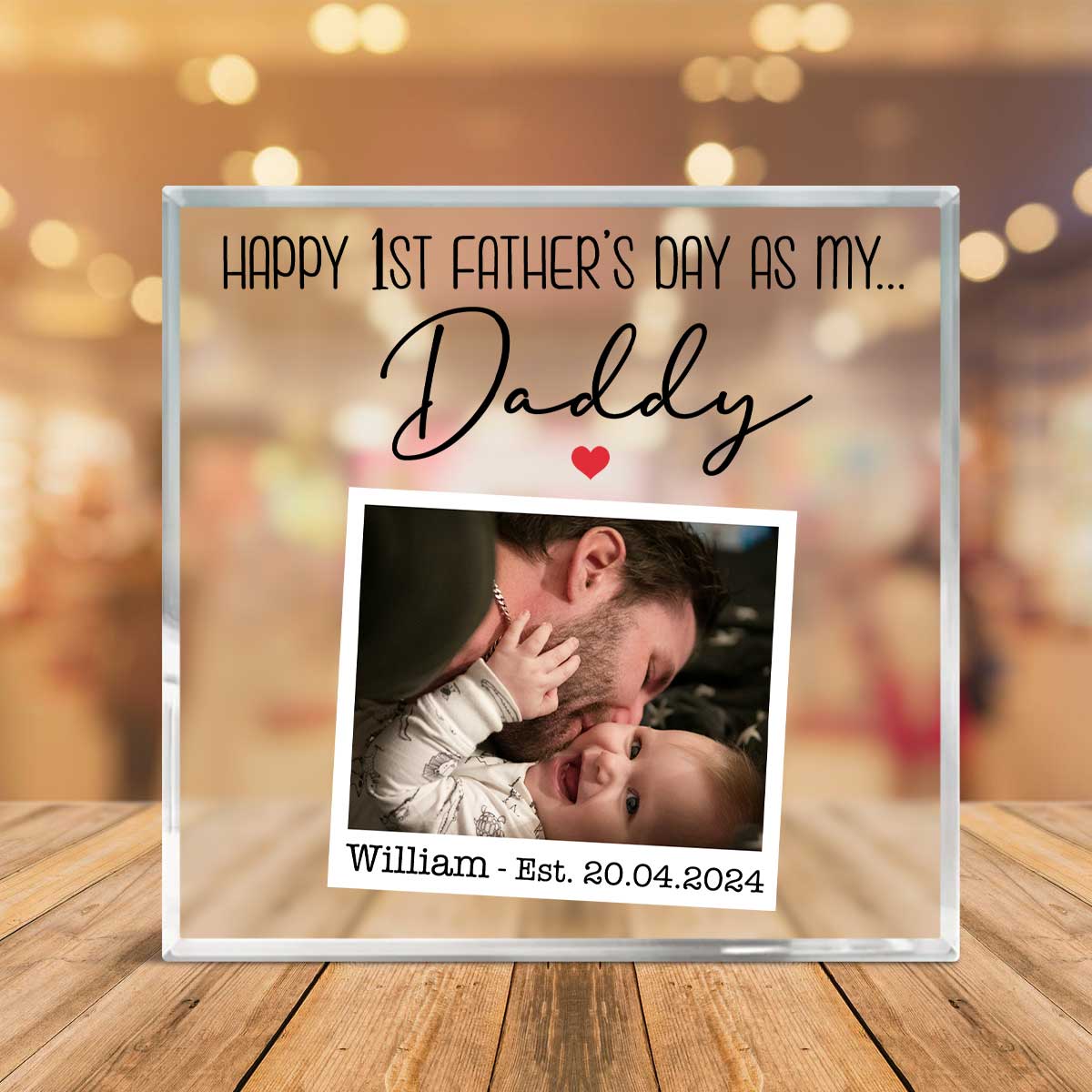 First Father s Day As My Daddy Custom Photo Acrylic Plaque, First Time Fathers Day Gifts, Personalized First Time Dad Gifts, New Dad Plaque