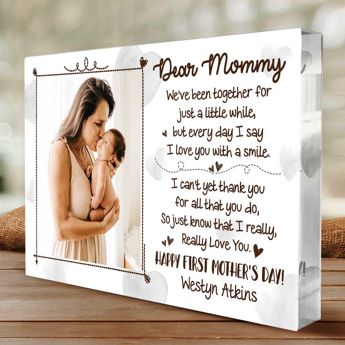 Happy First Mother s Day Custom Photo Acrylic Plaque, Mothers Day Gifts For First Time Mom, 1st Mothersday Gift, Dear Mommy From Baby Plaque