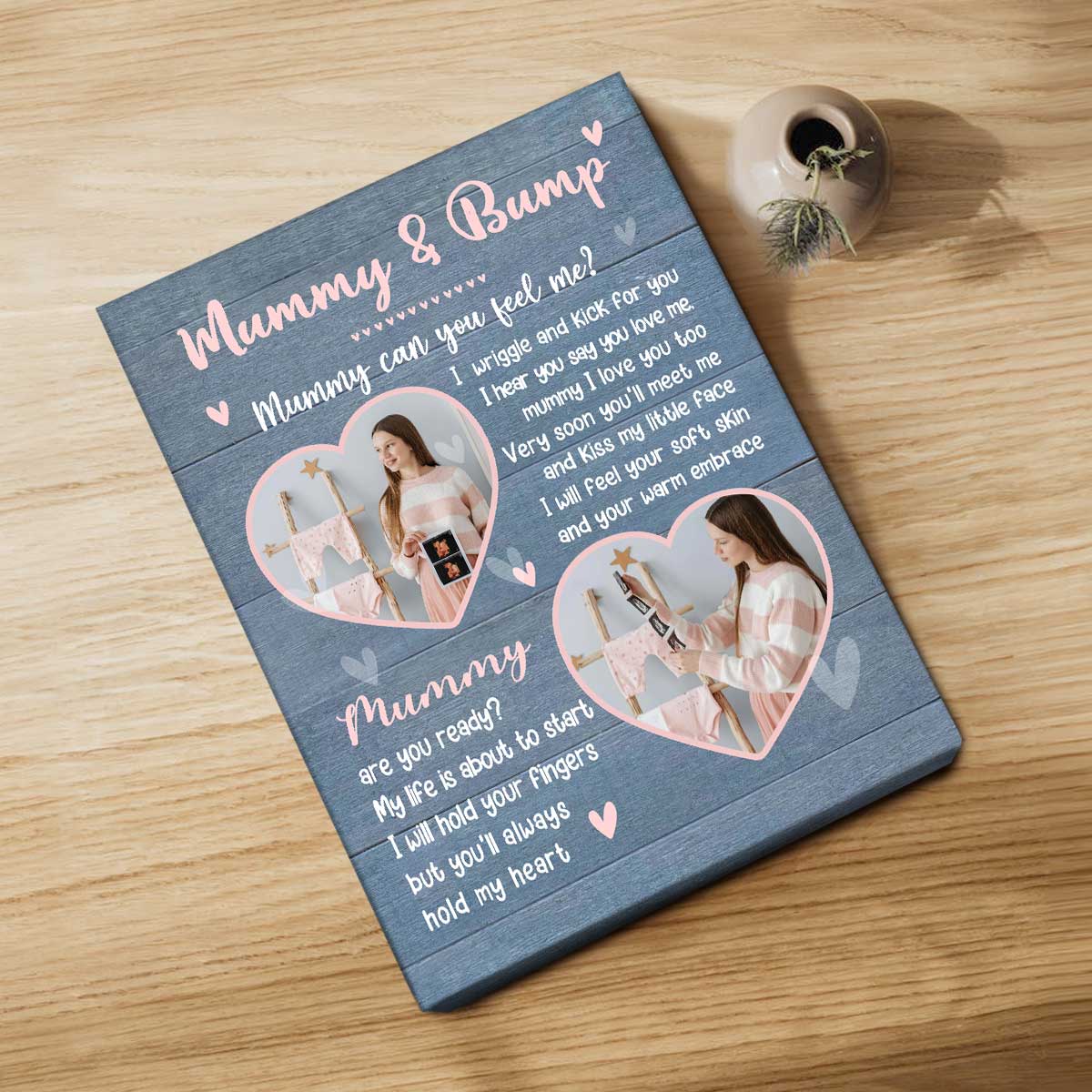 Mother's Day Pregnancy Gift For Mom To Be, Mummy And Bump Custom Photo Canvas, Personalized Ultrasound Photo Print, Gifts For Expecting Mom From Bump