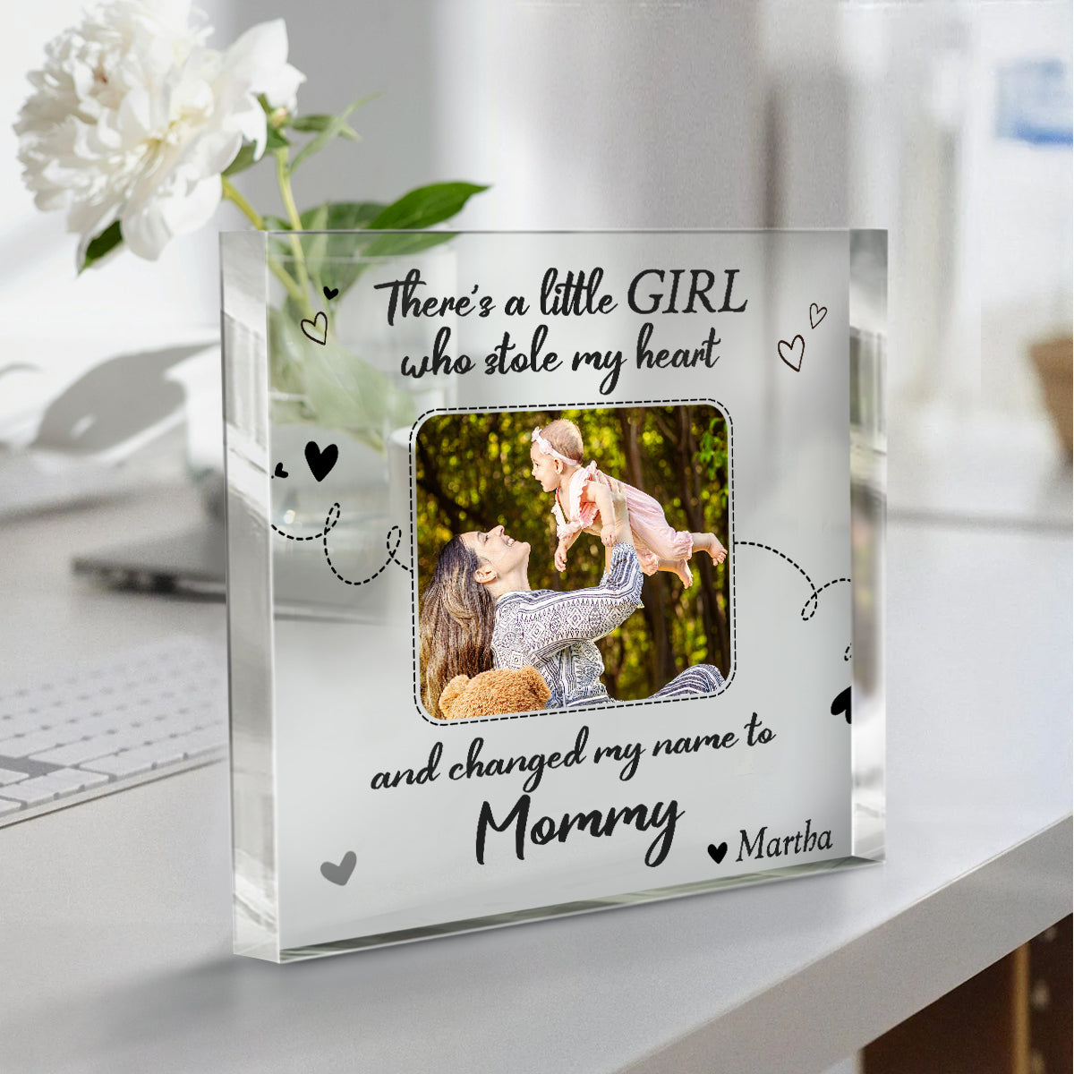 1st Mother’s Day Gift From Girl/Boy, New Mom And Daugther/Son Acrylic Plaque, Gifts For Mom From Husband, Mommy Gifts
