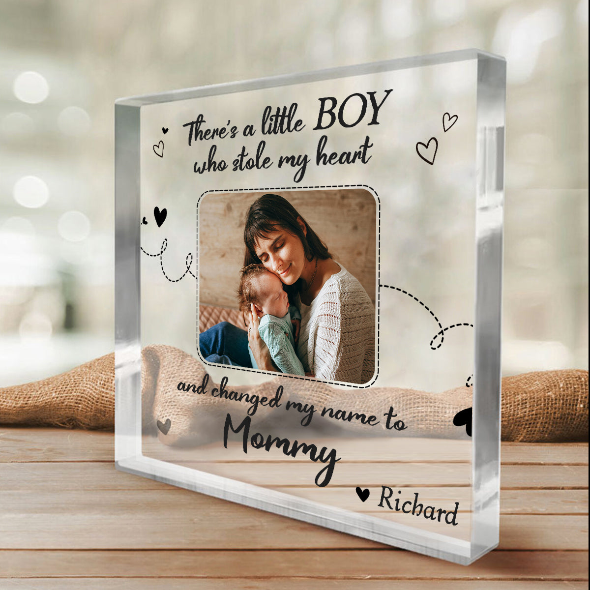 1st Mother’s Day Gift From Girl/Boy, New Mom And Daugther/Son Acrylic Plaque, Gifts For Mom From Husband, Mommy Gifts