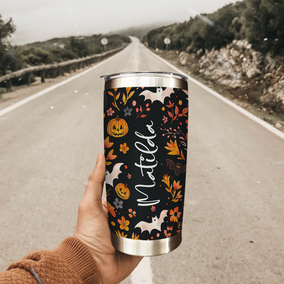 Personalized Halloween Ghost Tumbler, Spooky Ghost Travel Cup, Custom Halloween Tumbler, Halloween Gift for Her, Halloween Party Gift