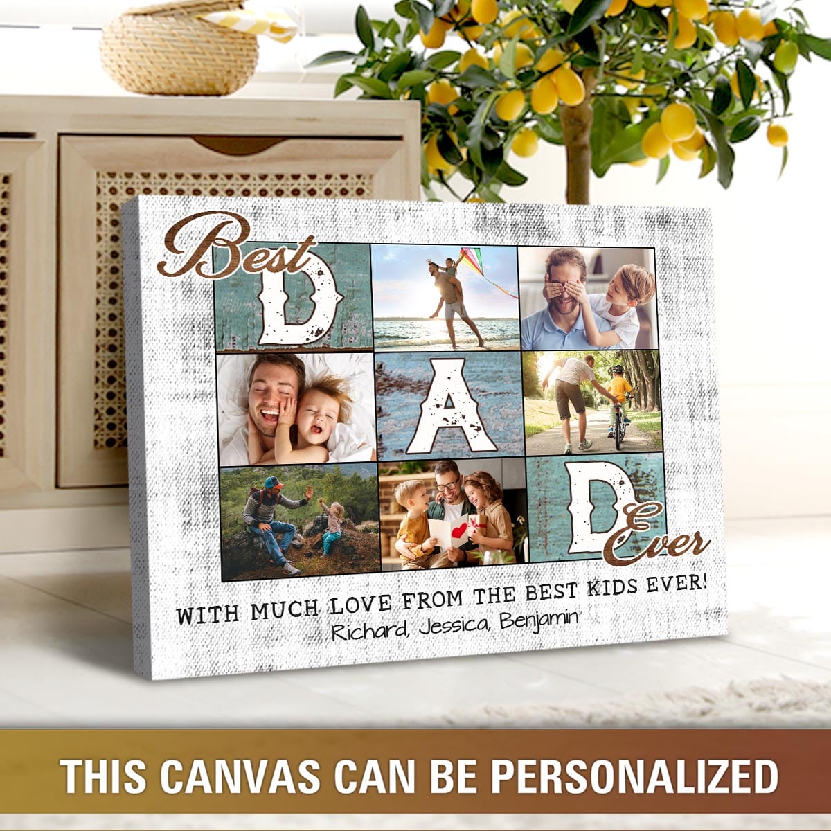 Best Dad Ever Father s Day Photo Personalized Wall Art Fathers Day Gifts For Dad
