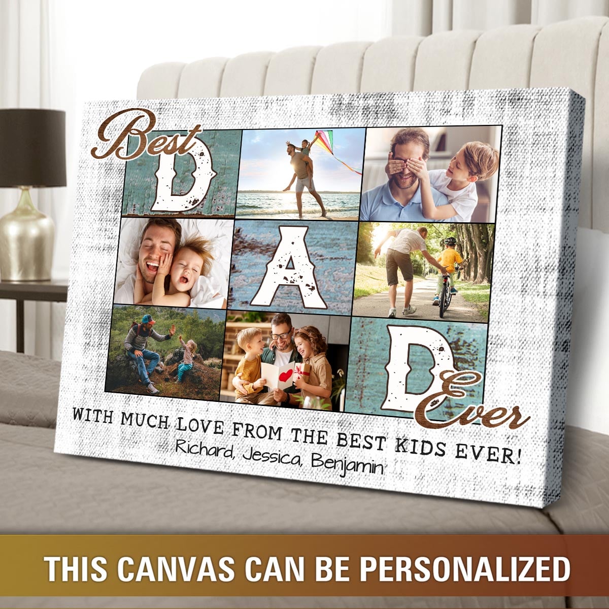 Best Dad Ever Father s Day Photo Personalized Wall Art Fathers Day Gifts For Dad