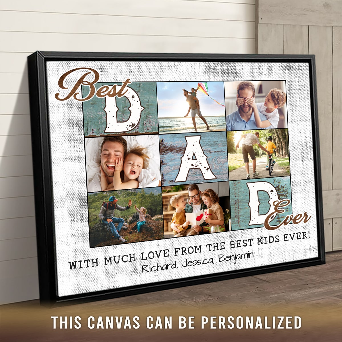 Best Dad Ever Father s Day Photo Personalized Wall Art Fathers Day Gifts For Dad