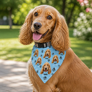 Custom Pet Photo Bandana – Name Badge Edition - Personalized Pet Bandana Collar With Adjustable Buckle bf0b66ad-8666-4405-93b2-f95c7783d471.jpg